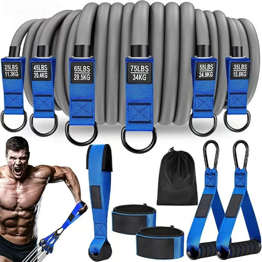 Resistance Bands Set for Men & Women – Adjustable Resistance Tubes with Handles, Door Anchor & Ankle Straps – Home Gym Workout Equipment for Strength Training, Yoga, Pilates & Full Body Exercise